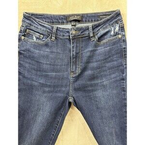 Judy Blue Jeans Women 9/29 28W Blue Slim Bootcut Distress JB88290 Fray Hem